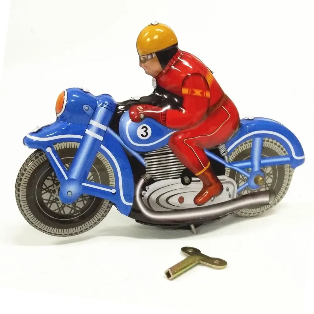 Adult Collection Retro Wind up toy Metal Tin The Inertial rocket Mechanical toy Clockwork figures model kids gift