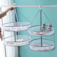 Anti-deformation Hanging Laundry Basket 2 layers Mesh Clothes Drying Net Household Folding Rack Sweater Blouse Socks 1