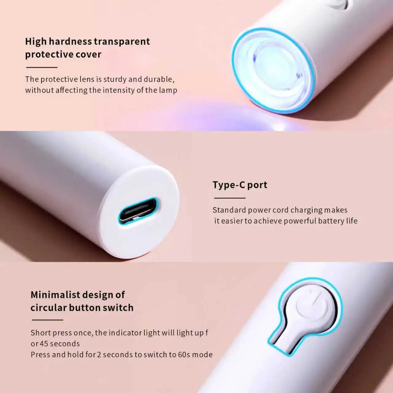 휴대용 핸드헬드 네일 건조 램프 UV/LED 네일 경화 풀 젤 폴리싱 네일 아트 도구 충전식 네일 램프