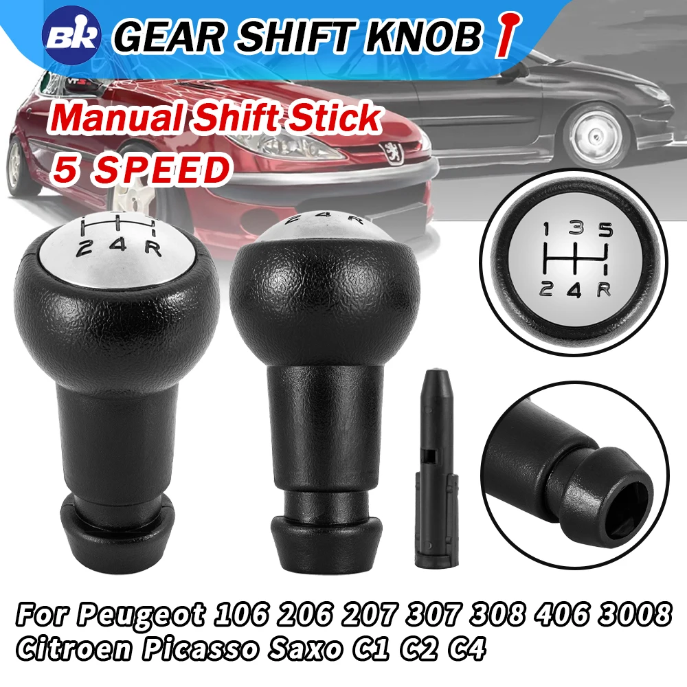 New Car Accessories 5 Speed Car Gear Shift Knob For Peugeot For Citroen C4L C2 C3 C5 Automotive Interior