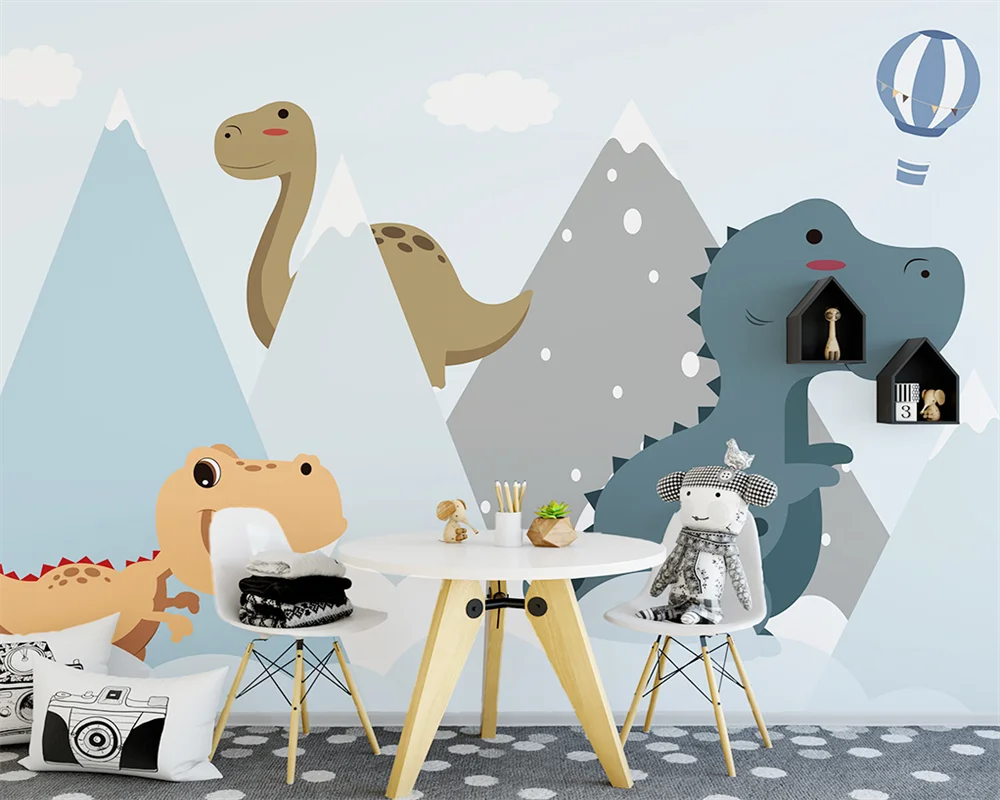 

beibehang Customized modern papier peint bedroom living room dinosaur children's room three-dimensional background wallpaper