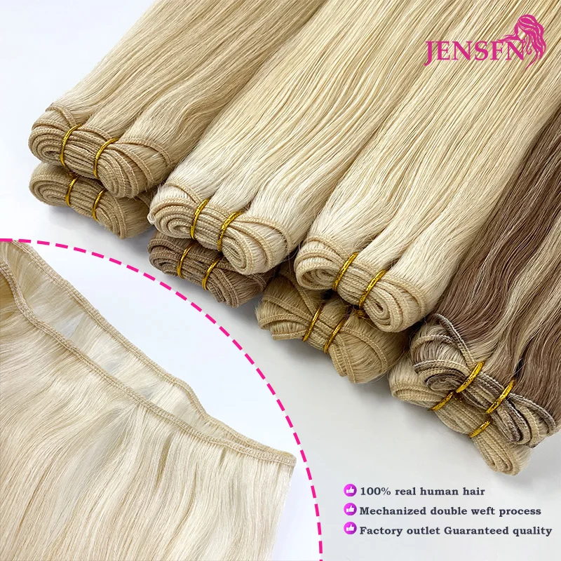Human Hair Extensions Straight Human Hair Weft Bundles European Natural Real Human Hair Extension Can Curly Weaves Double Weft For Salon