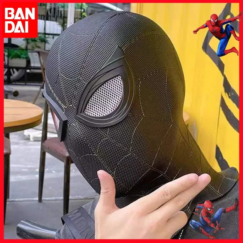 

Pvc Anime Spiderman Cosplay Mask 1:1 Helmet Spider Man Costume Headgear Black Stealth Version Halloween Superhero Adult Kid Gift