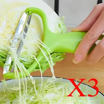 1/2/3PCS Cabbage Shredder Stainless Steel Vegetable Peeler Cutter Wide Mouth Fruit Salad Potato Graters Cooking Kitchen Gadgets 1