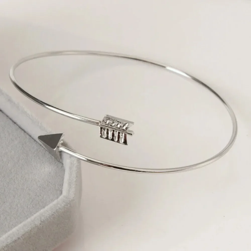 FSUNION 2025 New Arrival Punk Open Adjustable Arrow Cuff Bracelets for Women Fashion Simple Gothic Wrist Feather Bangles Jewelry 6