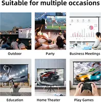 VEIDADZ Projector Screen With Stand Foldable White Wrinkle-Free 60-120 inch 16:9 Screen With Bag for Home Theater Indoor Outdoor - Image 6