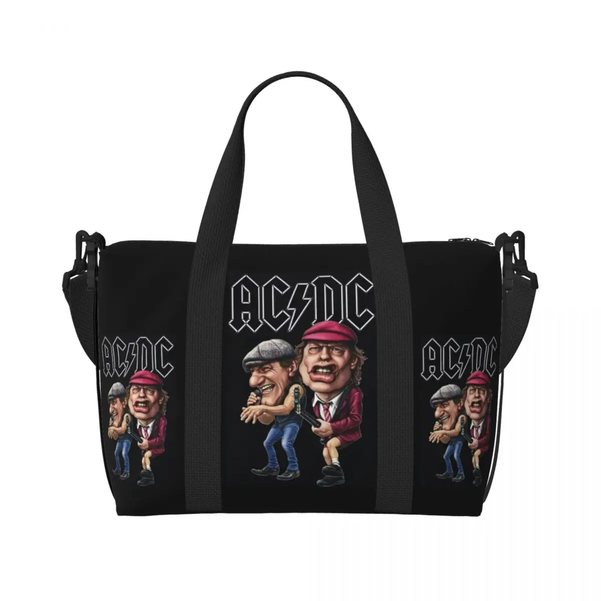 Australian Band Star AC DC Beach Tote Bag Women Extra Large Gym Carry Heavy Metal Rock And Roll Travel Shopping Bags