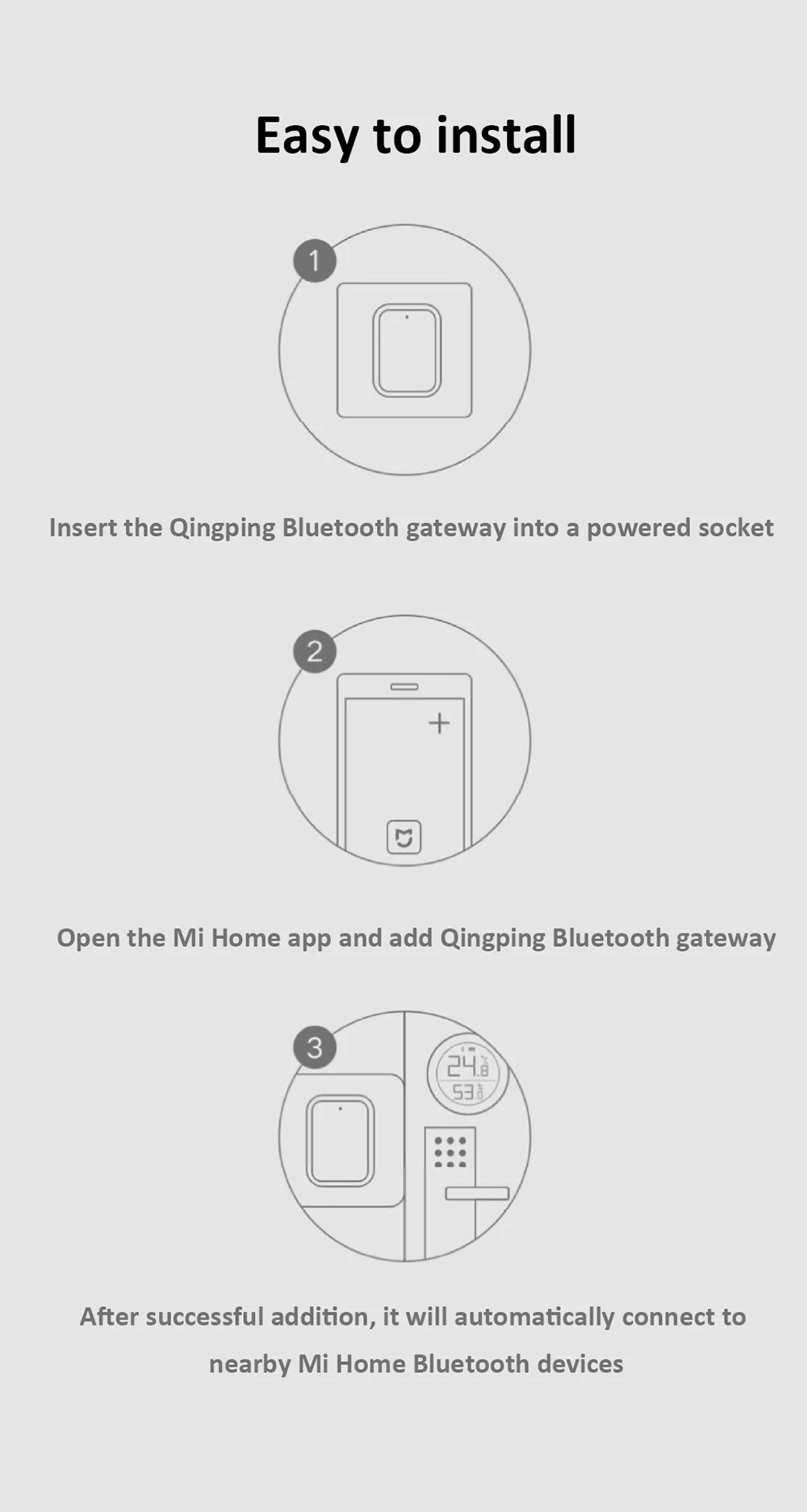 Qingping Bluetooth Gateway WiFi Smart Hub Work With Mijia App Remote Monitoring