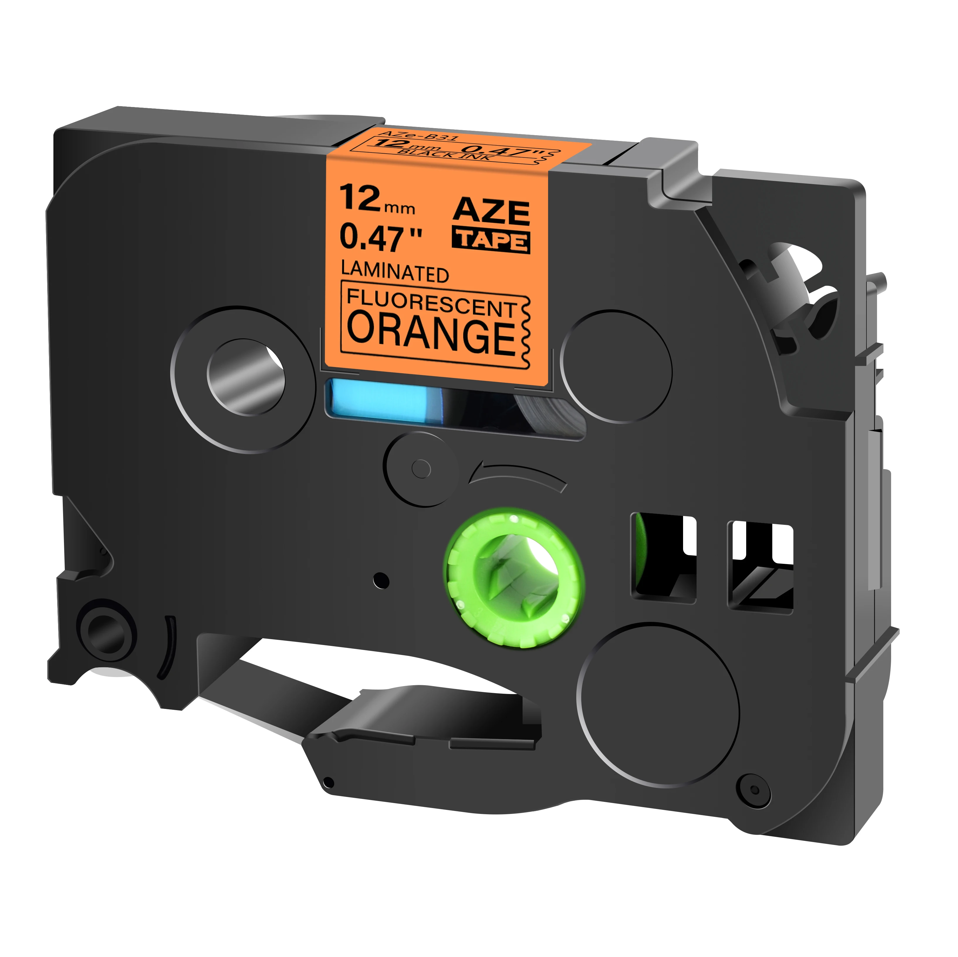 Versatile Black on White Labeling Tape for P-Touch Label Makers, 12mm Width