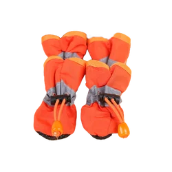 Waterproof Anti-Slip Pet Booties - Set of 4 - XXL (Orange)