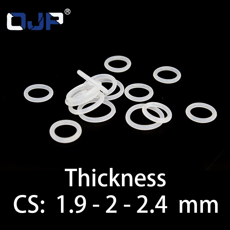 CS 실리콘 VMQ 씰링 고온 저항 개스킷 고무 링, O링 두께 1.9mm, 2/2mm, 사양 완료 