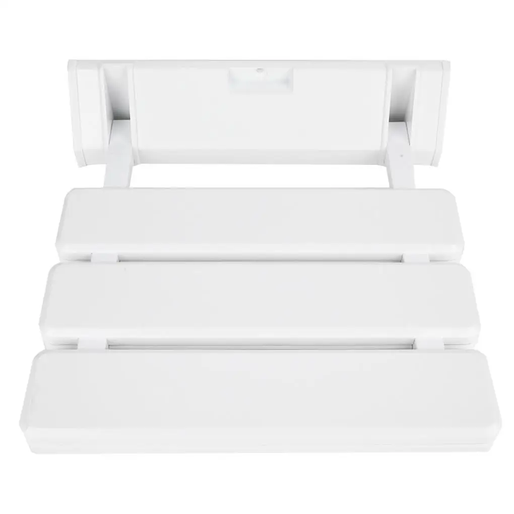 Wall-Mounted Drop-leaf Shower Seat Aluminum Alloy Stool Folding Elderly Space-Saving Shower Bench Home Room Toilet 3