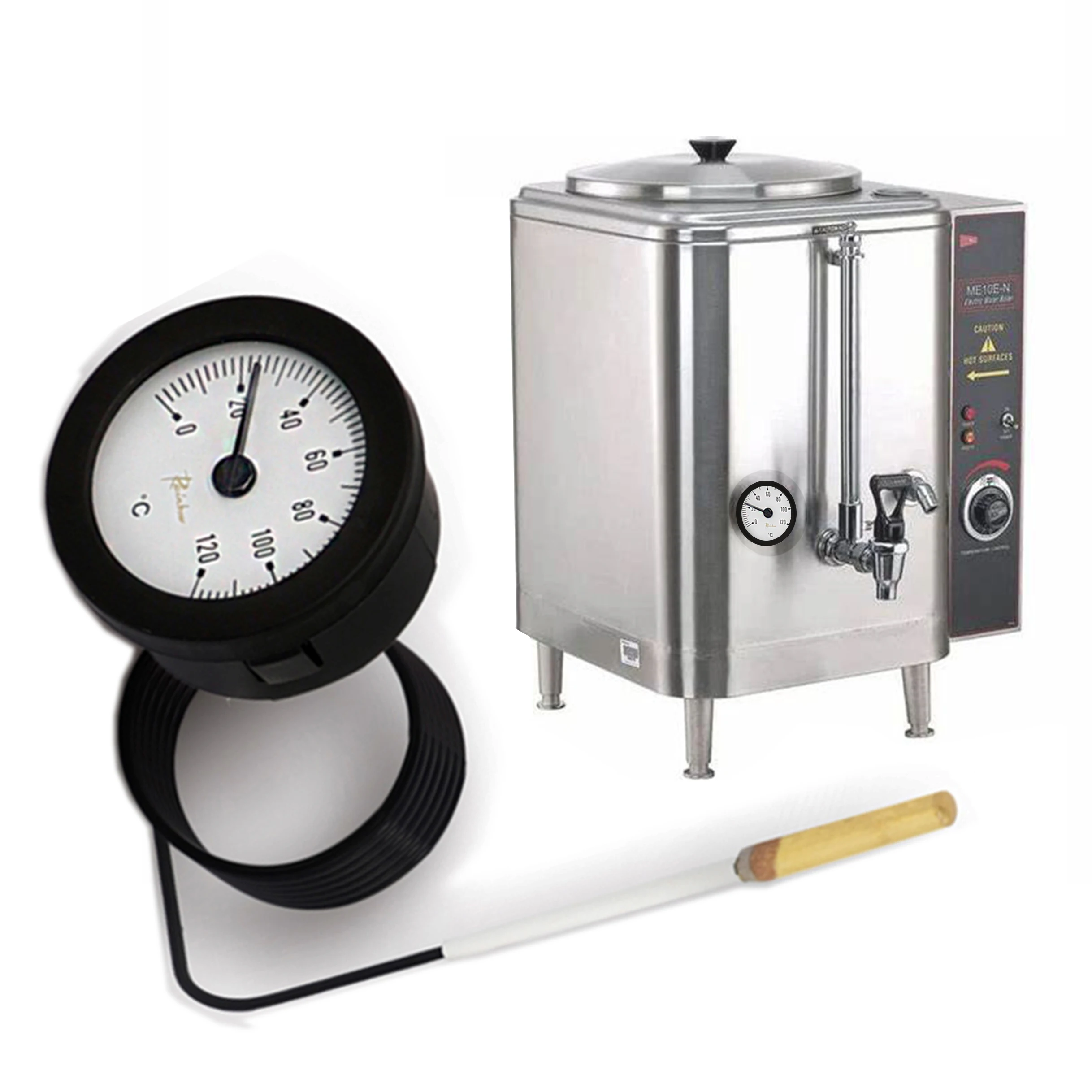 Thermomètre à Cadran Professionnel 0-120°C Avec Sonde Capillaire 1 M | Pour Eau, Huile, Liquides | Sonde En Laiton, Lecture Facile - 9