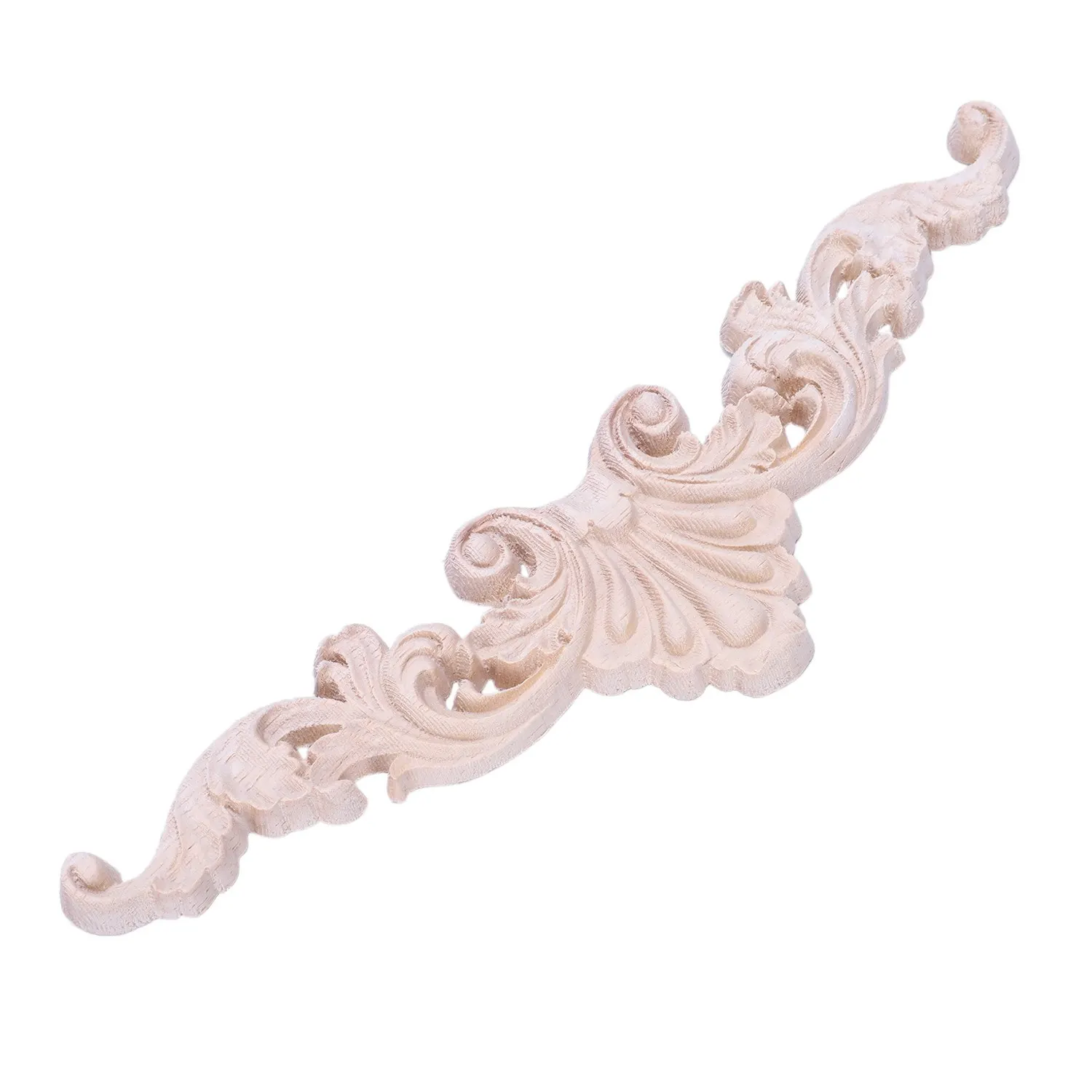 Wood Carved Corner Onlay Applique Frame Decor Furniture Craft Unpainted Type:20*5cm