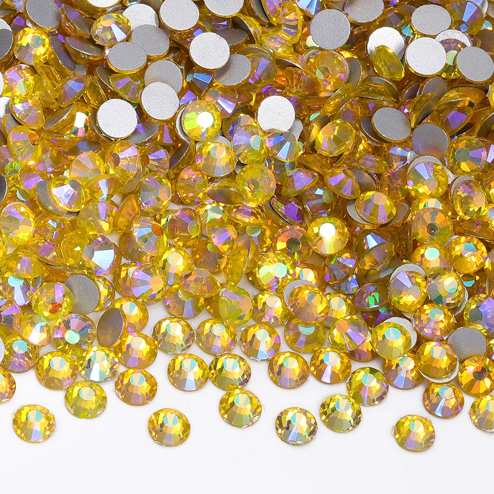 QIIY SS6-SS30 AAAAA Top Qualität Farbe-AB Glas Strass Kristall Glitter Strass Flatback Steine Für Nail art DIY Dekorationen – Detail 16