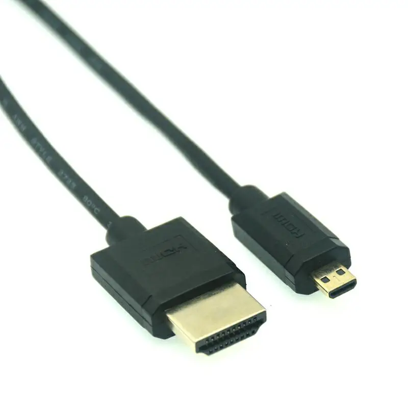OD 3.0mm Super Soft Micro & Mini HDMI-compatible To HDMI-compatible Male Thin Cable 2k 4k Hd @60hz Light-weight Portable 0.3m 1m