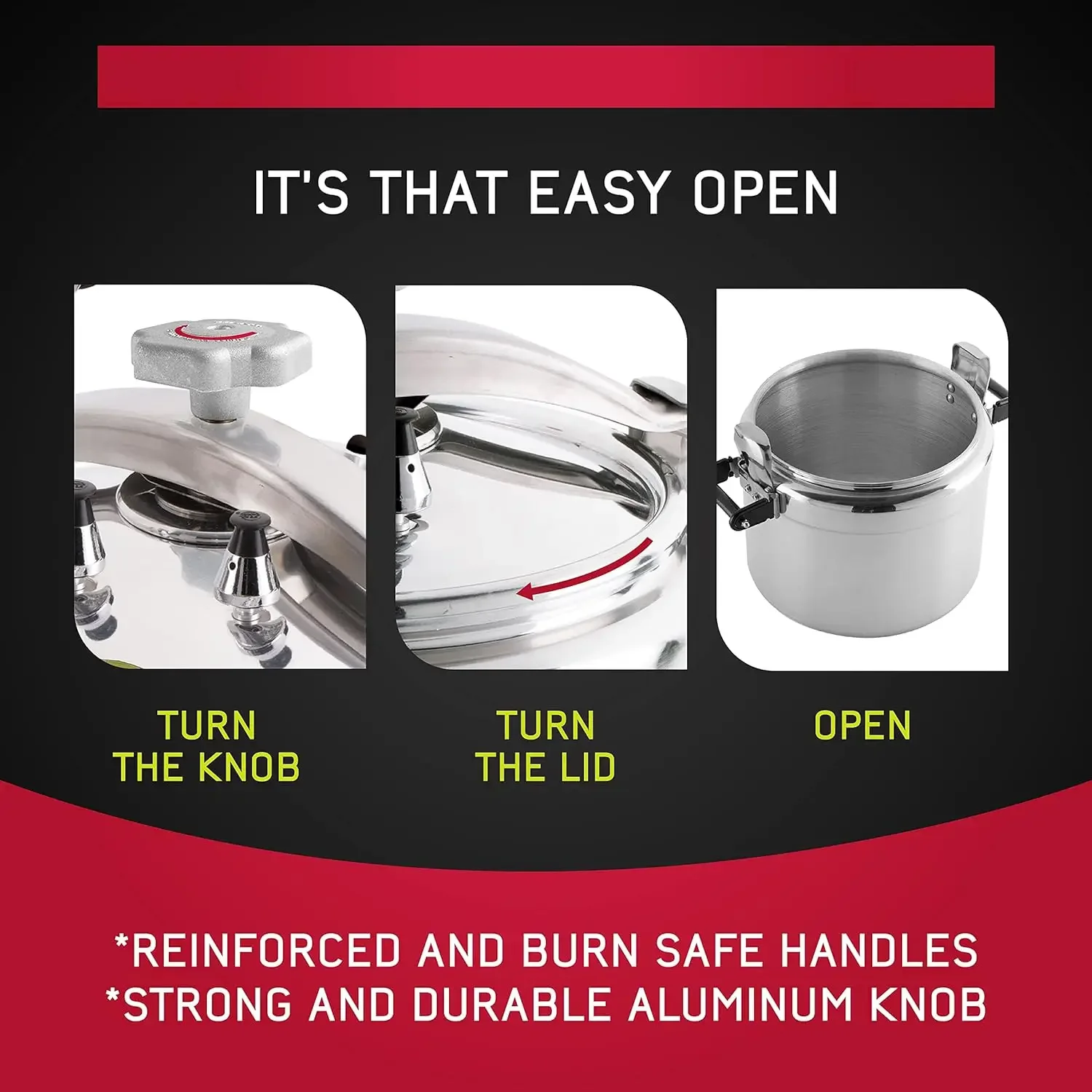 Extra Large 53 Quart / 50 Liter Professional Pressure Cooker, Heavy-Duty Aluminum Construction with Multiple Safety Systems 4