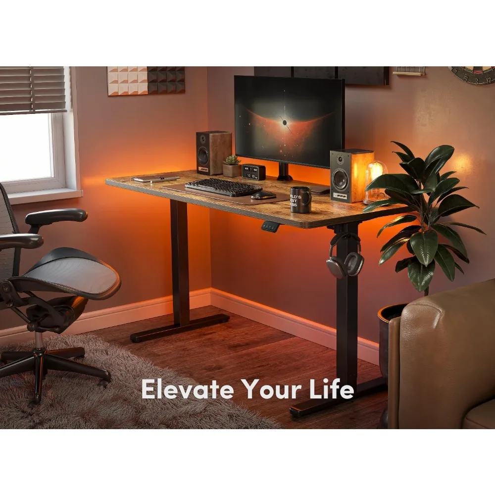 Electric Standing Desk, 55 x 24 Inches Height Adjustable Stand up Desk, Sit Stand Home Office Desk, Computer Desk 3