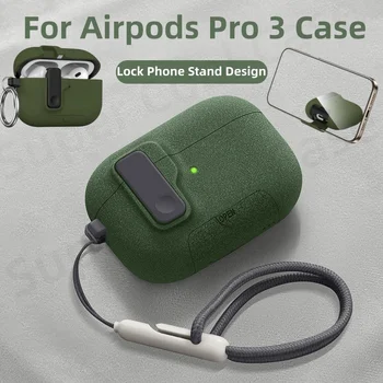 2025 Per AirPods Pro 3 Custodia con blocco sicuro e cordino per AirPods Pro3 Custodia protettiva con supporto per telefono per AirPods Pro 3