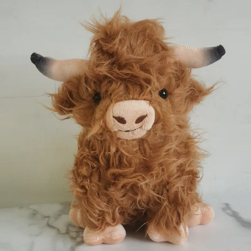 

Highland Cow Stuffed Animal Plush Toys, Realistic Soft Cuddly Farm Toy, 10inch Soft Cow Plush Toy Christmas Gift for Kids