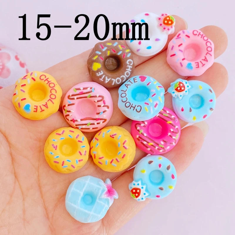 Resin Ornaments Craft Supplies Resin Crafts Resin Crafts Accessories 20Pcs Cute Mini Lovely Doughnut Bread Flat Back Resin Cabochons Scrapbooking DIY Jewelry Craft Decoration Accessories