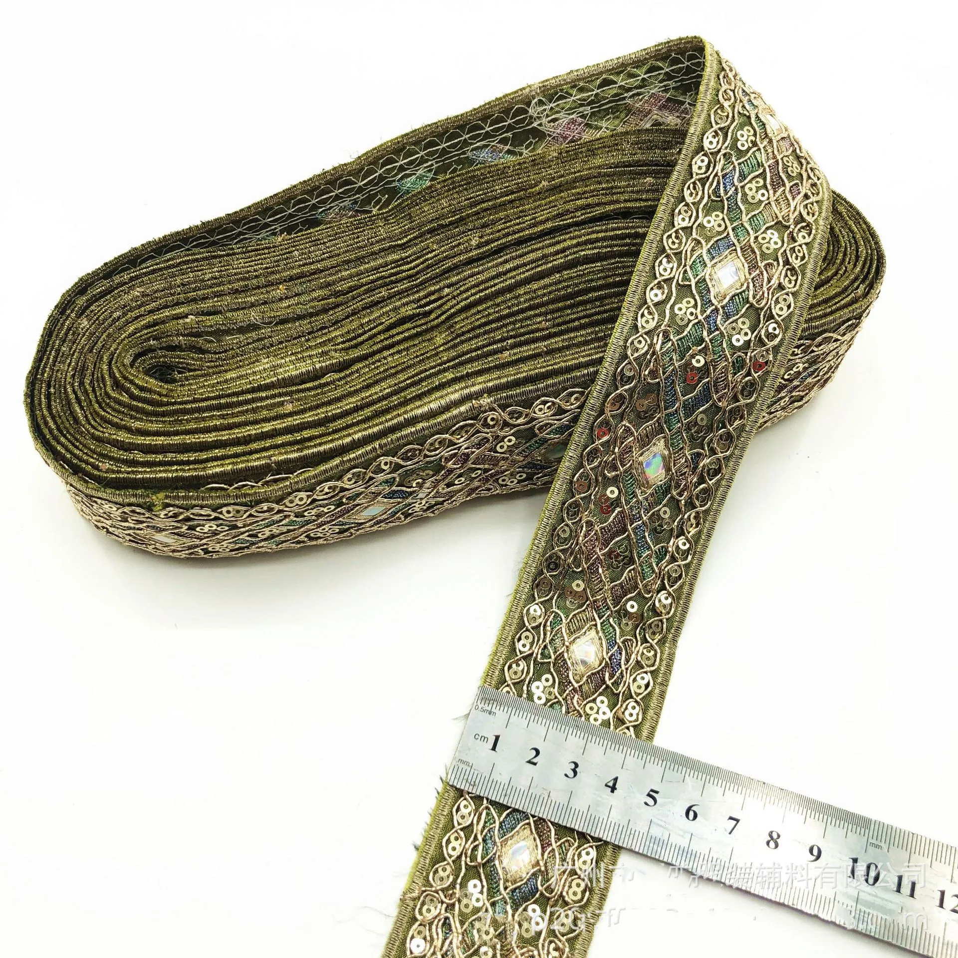 Lace Ribbon 1 Yards Ethnic Embroidery Sequin Ribbon Garment DIY Lace Fabric Accessories Lace Fabric Lace Sewing Accessories Lace Accessories Lace Garment Accessories