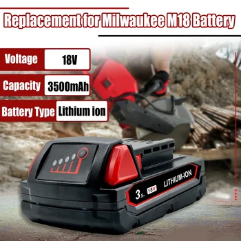 Per Milwaukee M18 Batteria 3.0Ah 18V Li-Ion M18B5 48-11-1860 48-11-1850 48-11-1840 48-11-1830 48-11-1820 Batterie di ricambio
