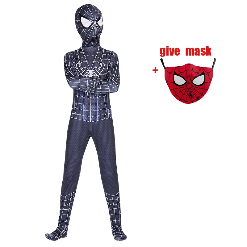 thumbnail image 1 of Conjunto de disfraz de superhéroe Spiderman para niños, estilo 3D, mono de cosplay de Halloween para niños y niñas, 1 of 5