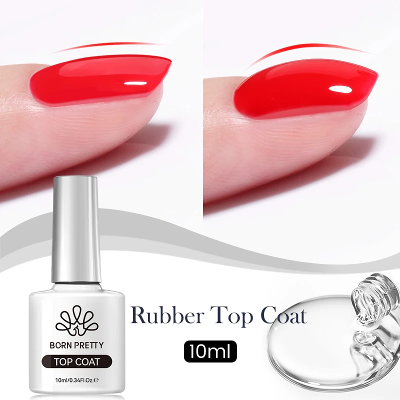 BORN PRETTY 10ml 고무 부머 네일 디자인 용 투명 고무 탑 코트 쉐이..
