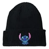 Stitch Knit Hat Cartoon Embroidered Benie Cap Cute Unisex Warm Stretchy Hats Christmas Gift for Adult Kids Outdoor Thermal Caps 3