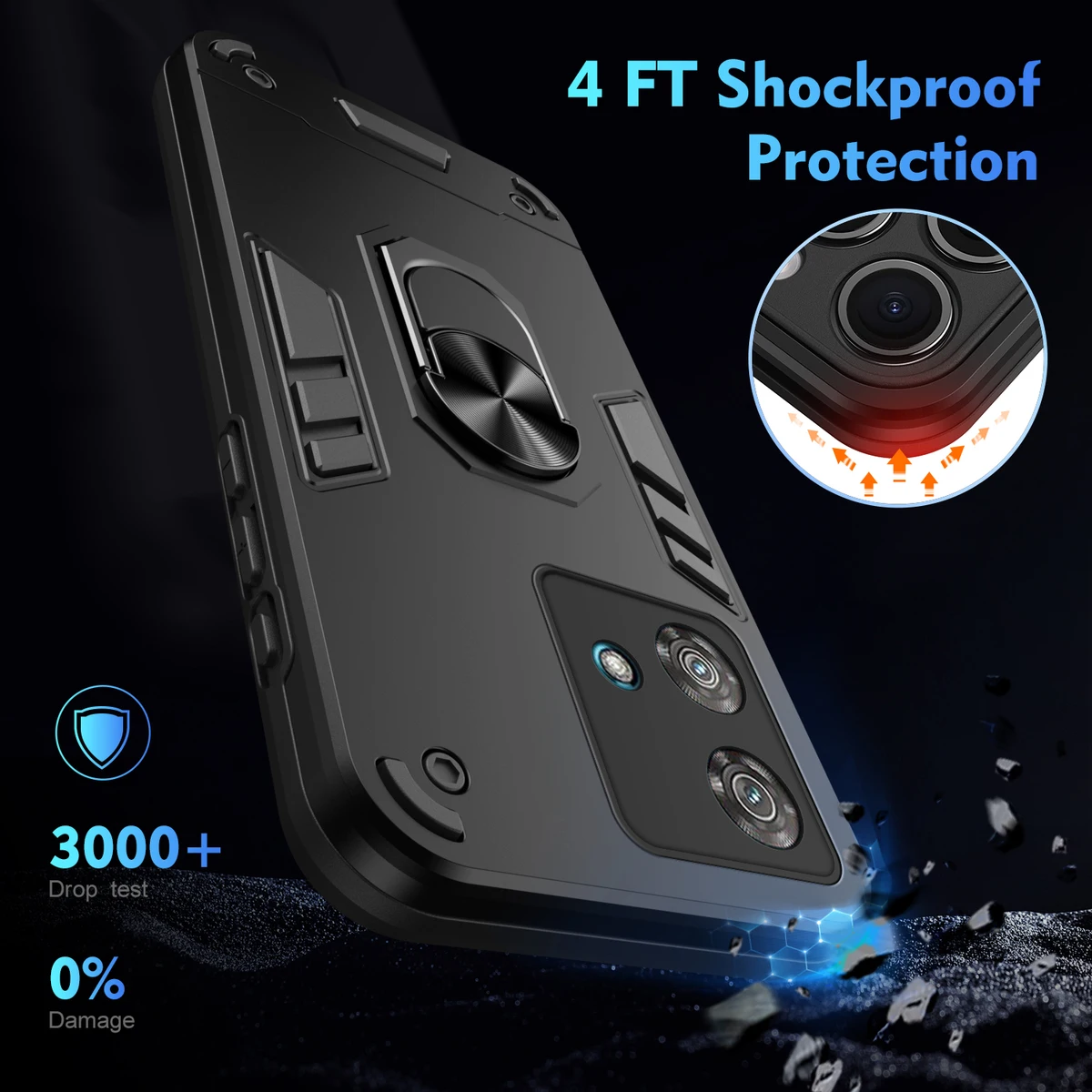 Magnetic Phone Holder Case for MOTOROLA Moto Edge 40 30 Pro Neo Fusion Cases Luxury Protect Bumper Back Cover
