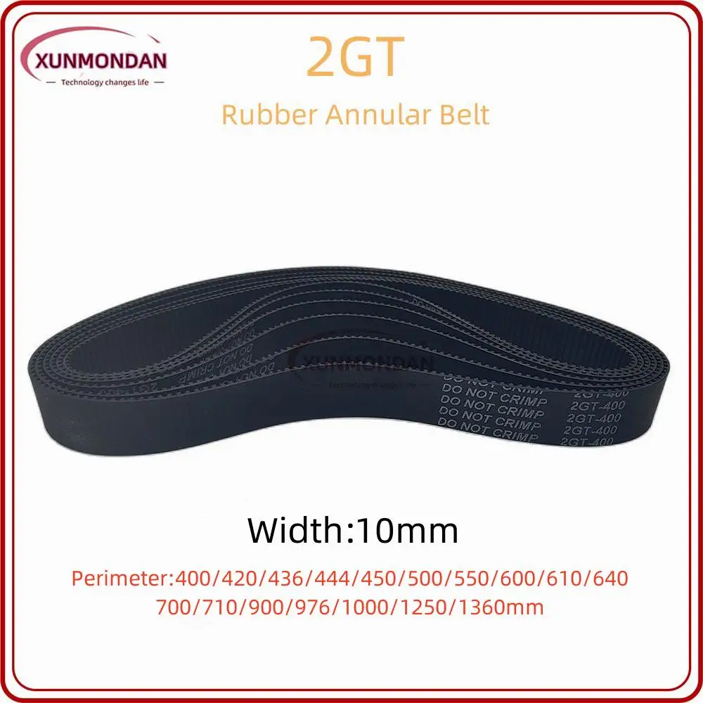 Xunmondan 2GT/GT2 Timing Belt 400/420/436/444/450/500/550/600/610/640/700/710/900/976/1000/1250/1360mm Width 10mm
