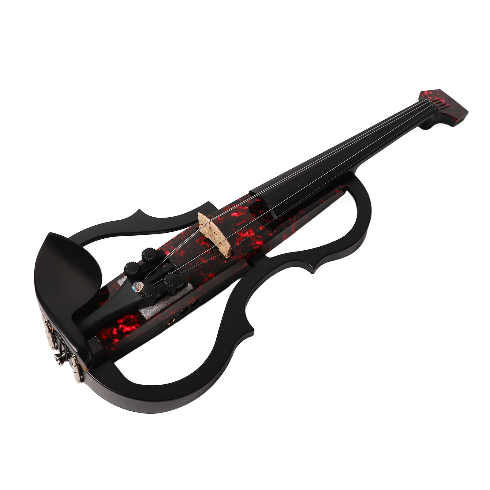 Electric Fiddle Headless Electric Violin Carbon Fiber Body ABS Edge Silent Violin for Practice Performance
