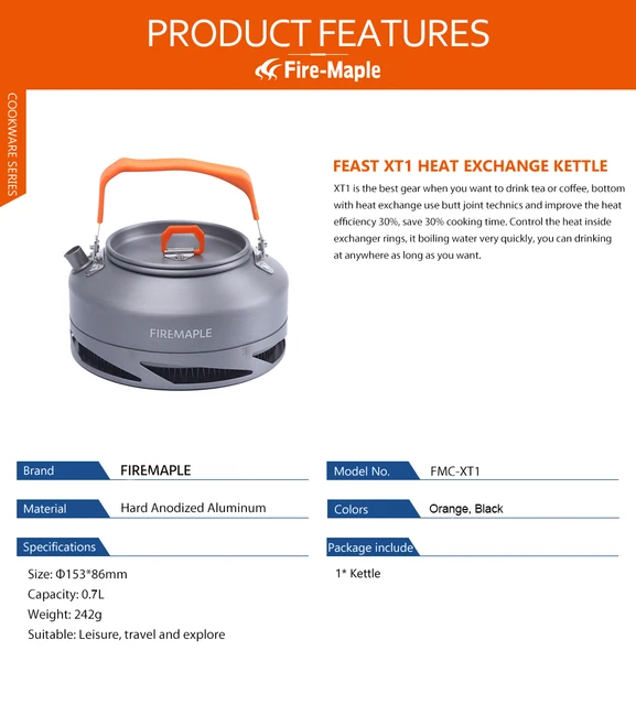 Fire-Maple Camping kettle made of anodised aluminum 0,8 L, FMC-XT1