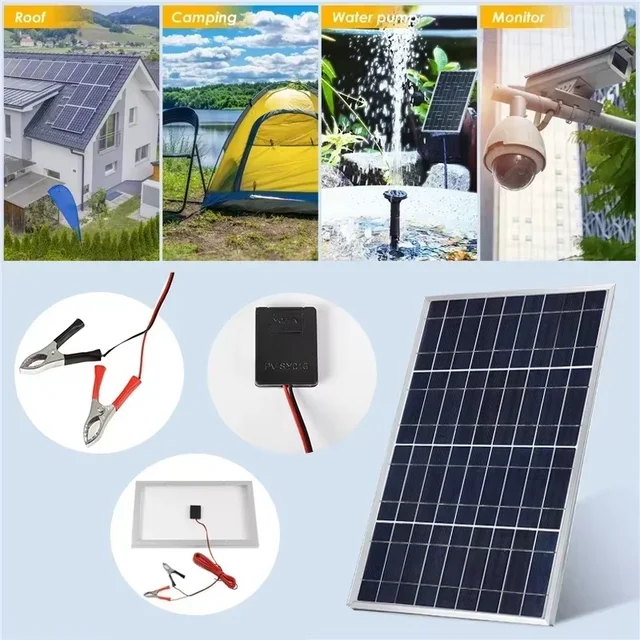 300W 12V Solar Panel Kit Complete Polycrystalline USB Power Portable Outdoor Rechargeable Solar Cell Solar Generator for Home 2
