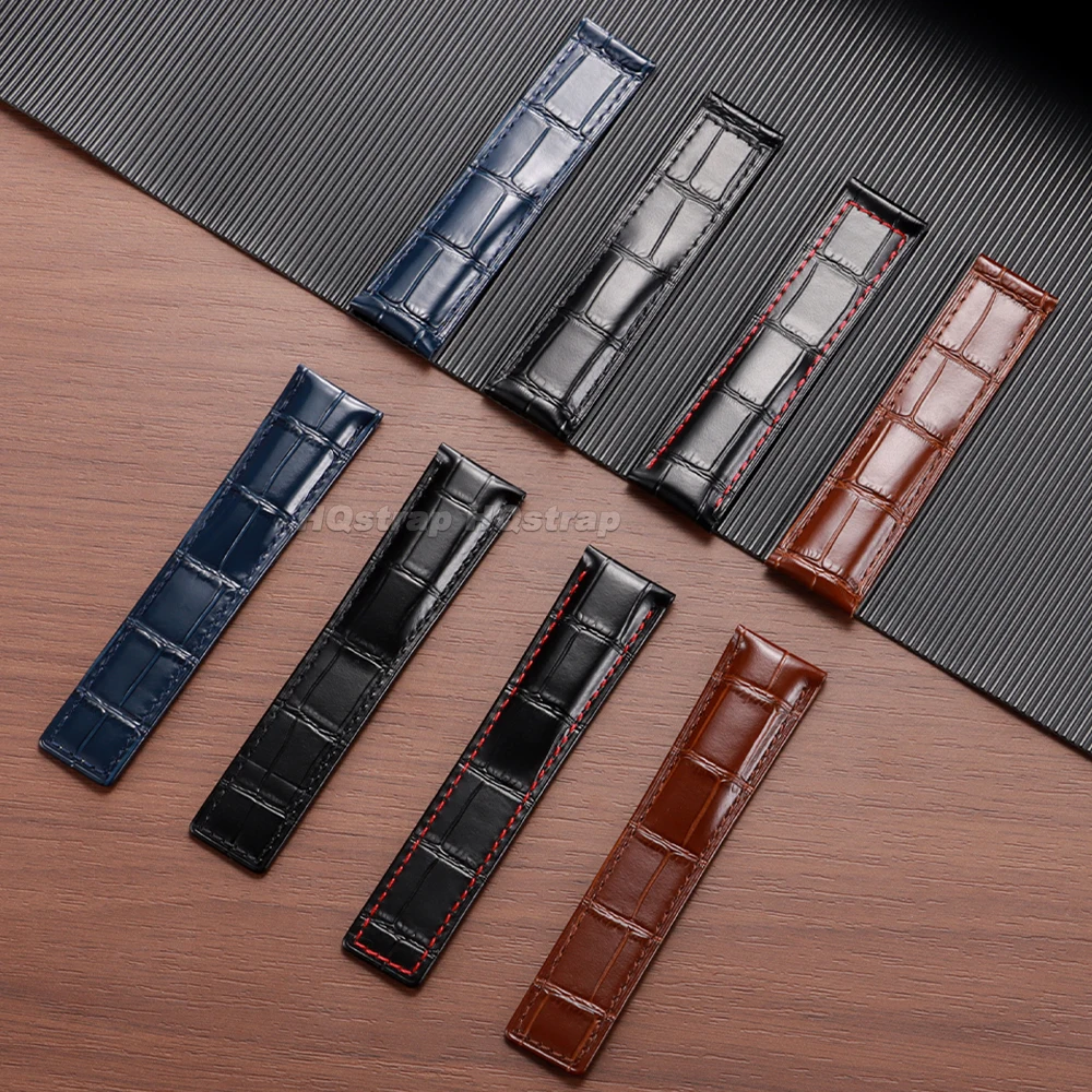 Elegant Leather Watch Band - Premium Bamboo Cowhide Strap