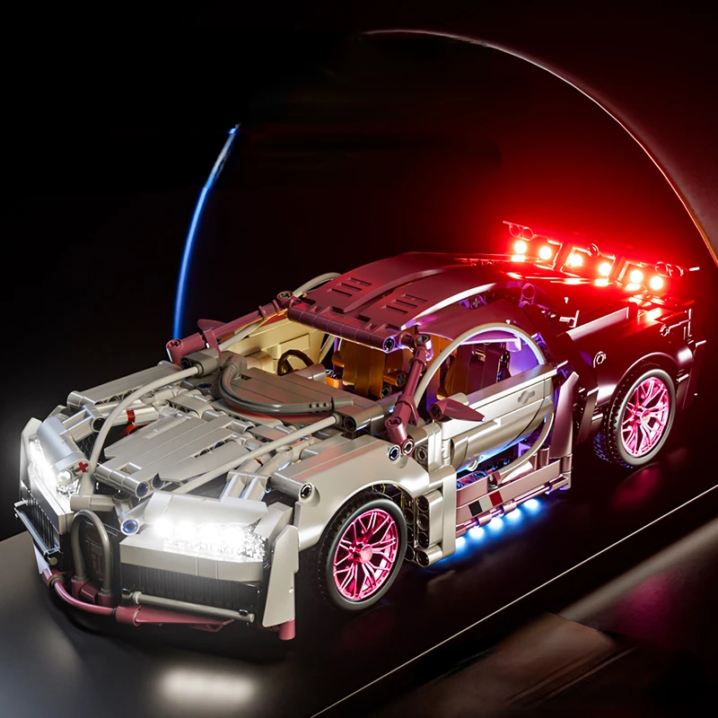 كتل بناء وردية من طراز RC Tech Racing Roadster بمق...