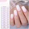 Harunouta Milky Jelly White Semi-cured Gel Nail Wraps 20Tips Fashion Color Long Lasting Full Cover Nail Gel Sticker Wraps Manicu 3