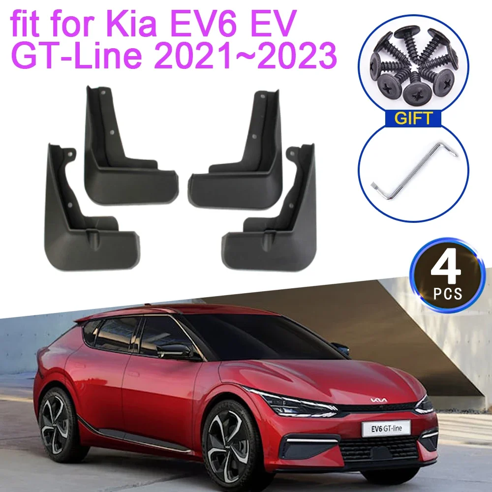 

4Pcs Mud Flaps For Kia EV6 GT-Line GT CV 2022-2023 Accessories Mudguards Fender Front Rear Wheels Splash Guards Auto Car Stying