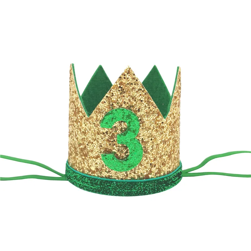 1 Stück 1-6 Grüne Krone Geburtstagskrone Hut Jungen Geburtstagsparty Dekoration Dschungel Safari Geburtstagszubehör Ein Baby-Shower-Geschenk