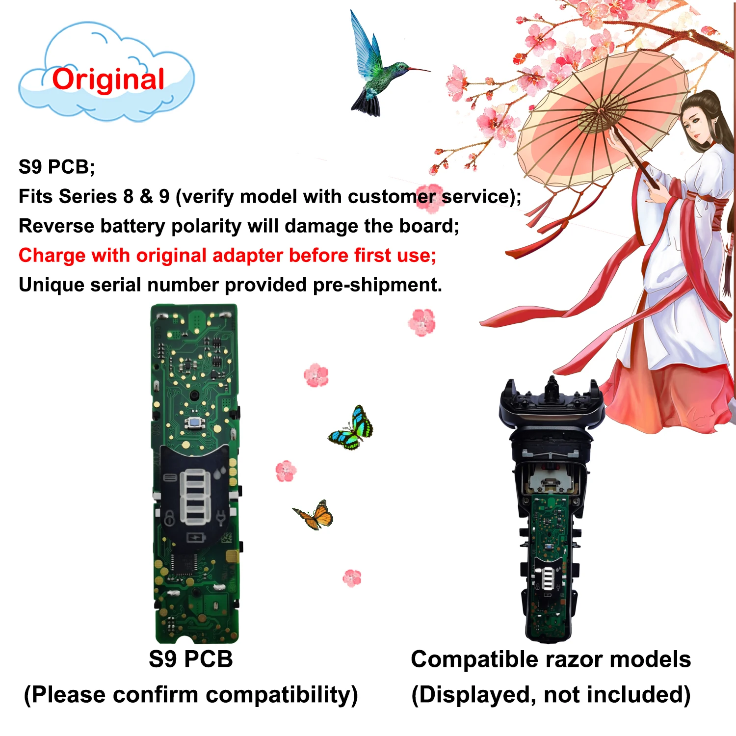 shaver Control Board S9 PCB Without Cleaning Function Compatible With 5793/5795, For Models_voghion.com