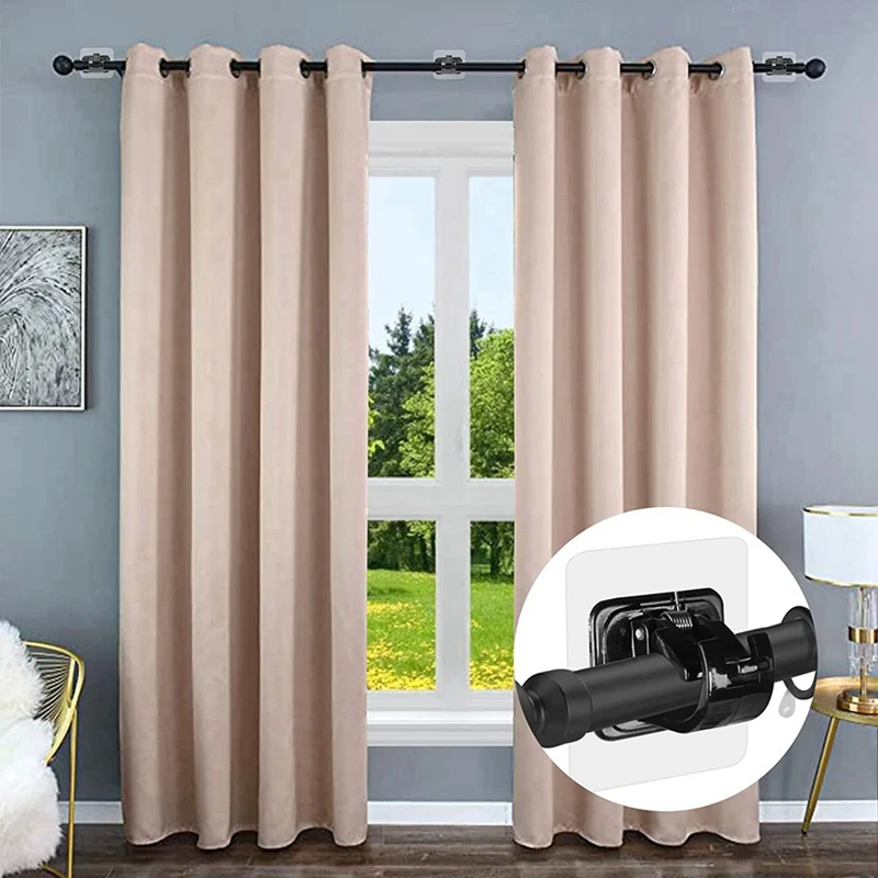 Lot De 2 Supports Sans Perçage Tringle à Rideau Cosy, 28 Mm Blanc Verni Ib 70589596