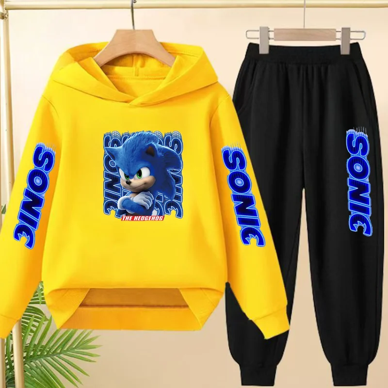 Jungen- und Mädchen-Sportbekleidung, lange Hemden mit Kapuze, modische Sportbekleidung, neue Herbstmode, lange Hosen, Thermohosen, 3–13 Kinder – Detail 11