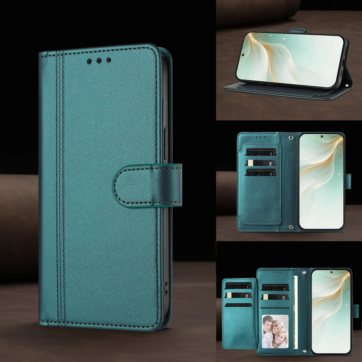 Deluxe Leather Wallet Case with Card Slot and Magnetic Flip Cover