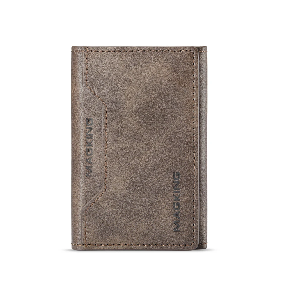 Elegant Trifold PU Leather Magnetic Card Holder Wallet