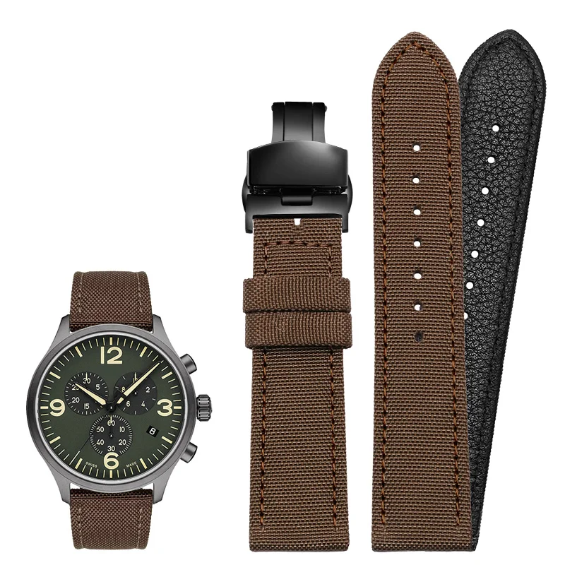 Universal Nylon Canvas Watch Band Bracelet, Men's & Women's Sports Accessory in Multiple Sizes (18mm-24mm)