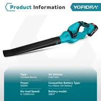 Yofidra Electric Blower Cordless Efficient Leaf Snow Dust Blowing Blower Garden Cleaning Tool For Makita 18V Battery 2