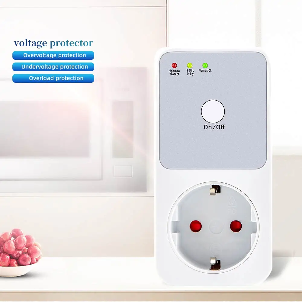Automatischer Spannungsschutz, Steckdosenschalter, AC 220 V, Strom, Überspannungssicherer Schutz, EU-Steckdose, Spannungssicherer Kühlschrankschutz – Detail 2