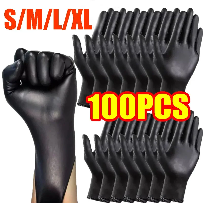 Disposable Gloves Package Black Nitrile for Home Kitchen Cooking Tattoo Washing Car Household Cleaning Work