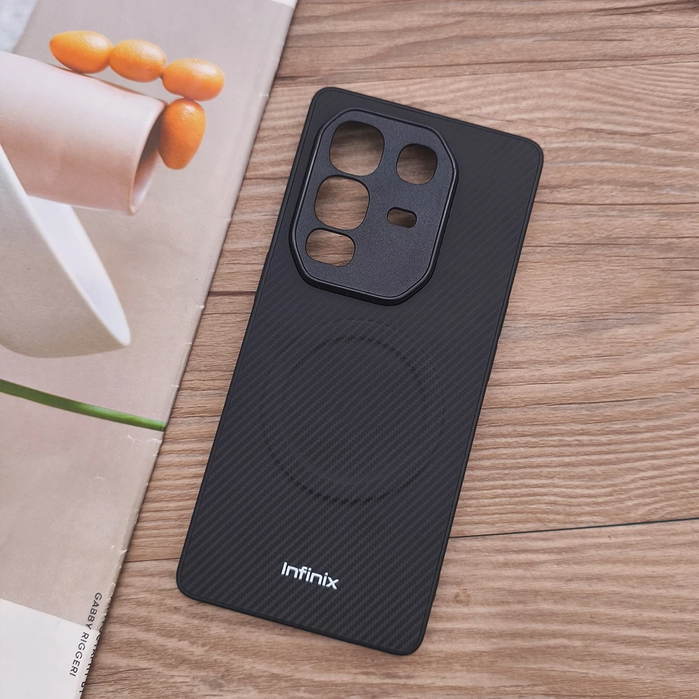 Carbon Fiber Texture Magnetic Phone Case with Wireless Charging Capability